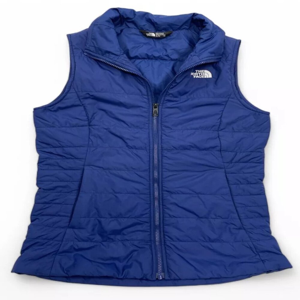 The North Face Blue Explore Vest Jacket Quilted Puffer Pockets Girls Youth XL 18